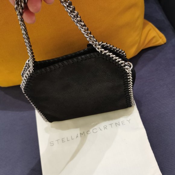 Stella McCartney Falabella Tiny Vegetarian Brushed-leather Shoulder Bag Black - Picture 8 of 8